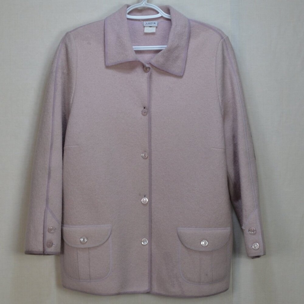 100% wool jacket Vintage , light lavender women size medium office core